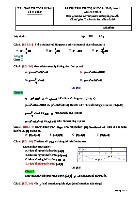 Đề thi thử THPT Quốc gia môn Toán năm 2019 lần 1 - Trường THPT chuyên Lê Khiết (Có đáp án)